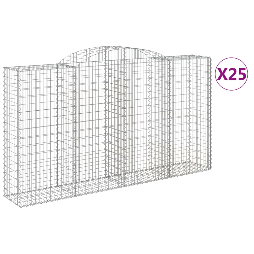 Lučne gabionske košare 25 kom 300x50x160/180 cm pocinčano željezo