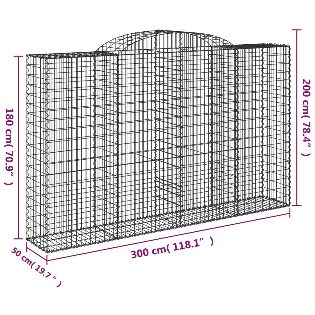 Lučne gabionske košare 8 kom 300x50x180/200cm pocinčano željezo
