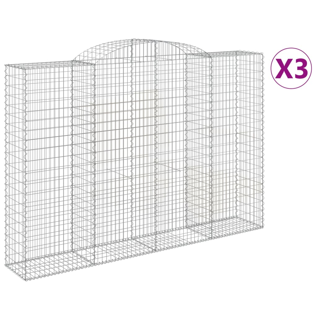 Lučne gabionske košare 3 kom 300x50x200/220cm pocinčano željezo