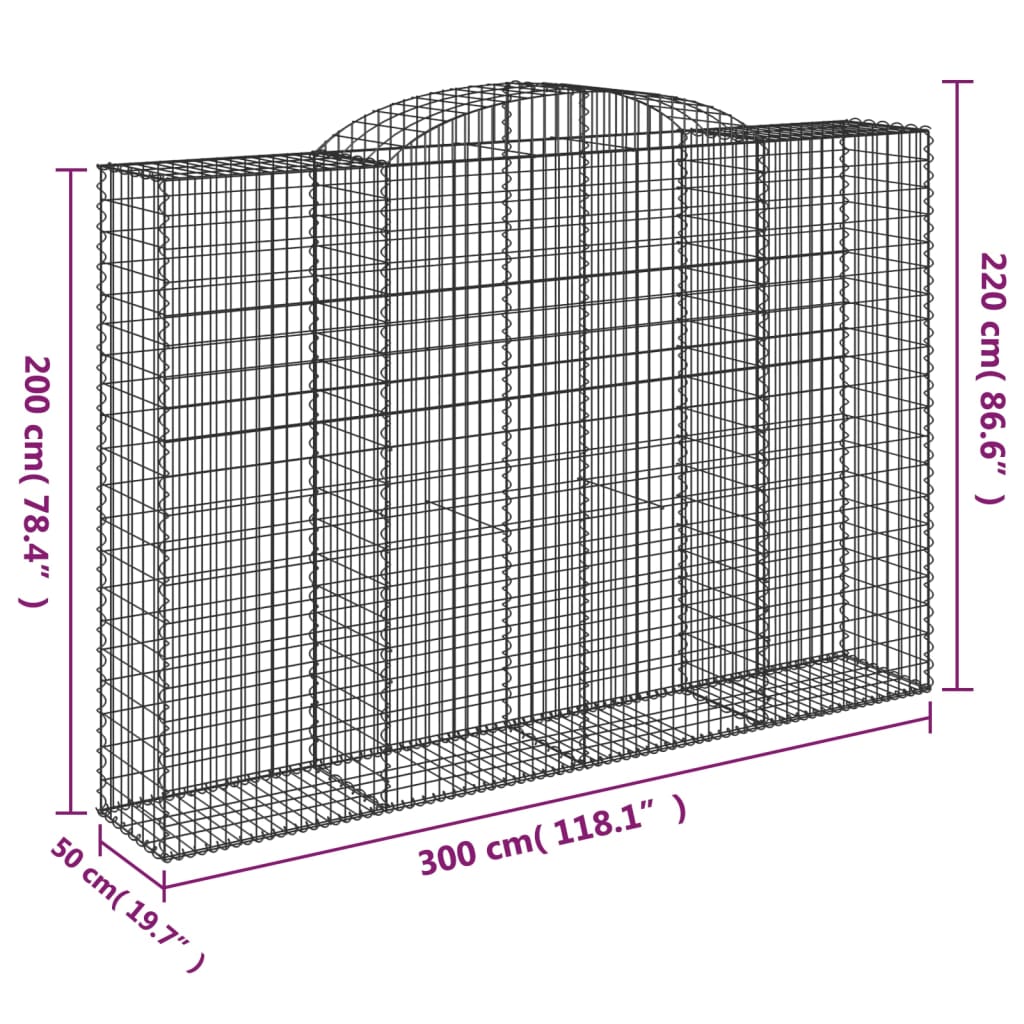 Lučne gabionske košare 11kom 300x50x200/220cm pocinčano željezo