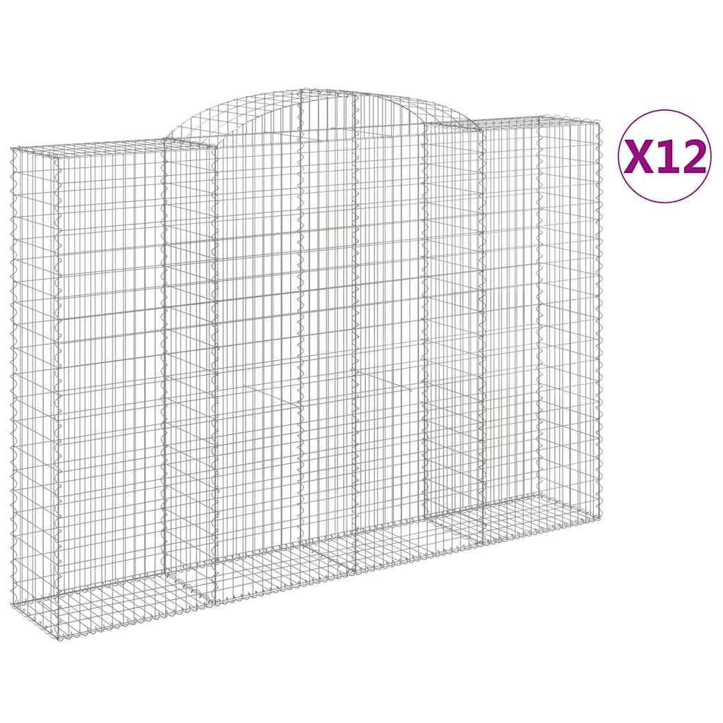 Lučne gabionske košare 12kom 300x50x200/220cm pocinčano željezo