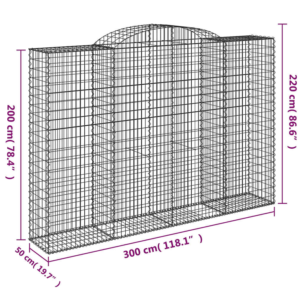 Lučne gabionske košare 12kom 300x50x200/220cm pocinčano željezo