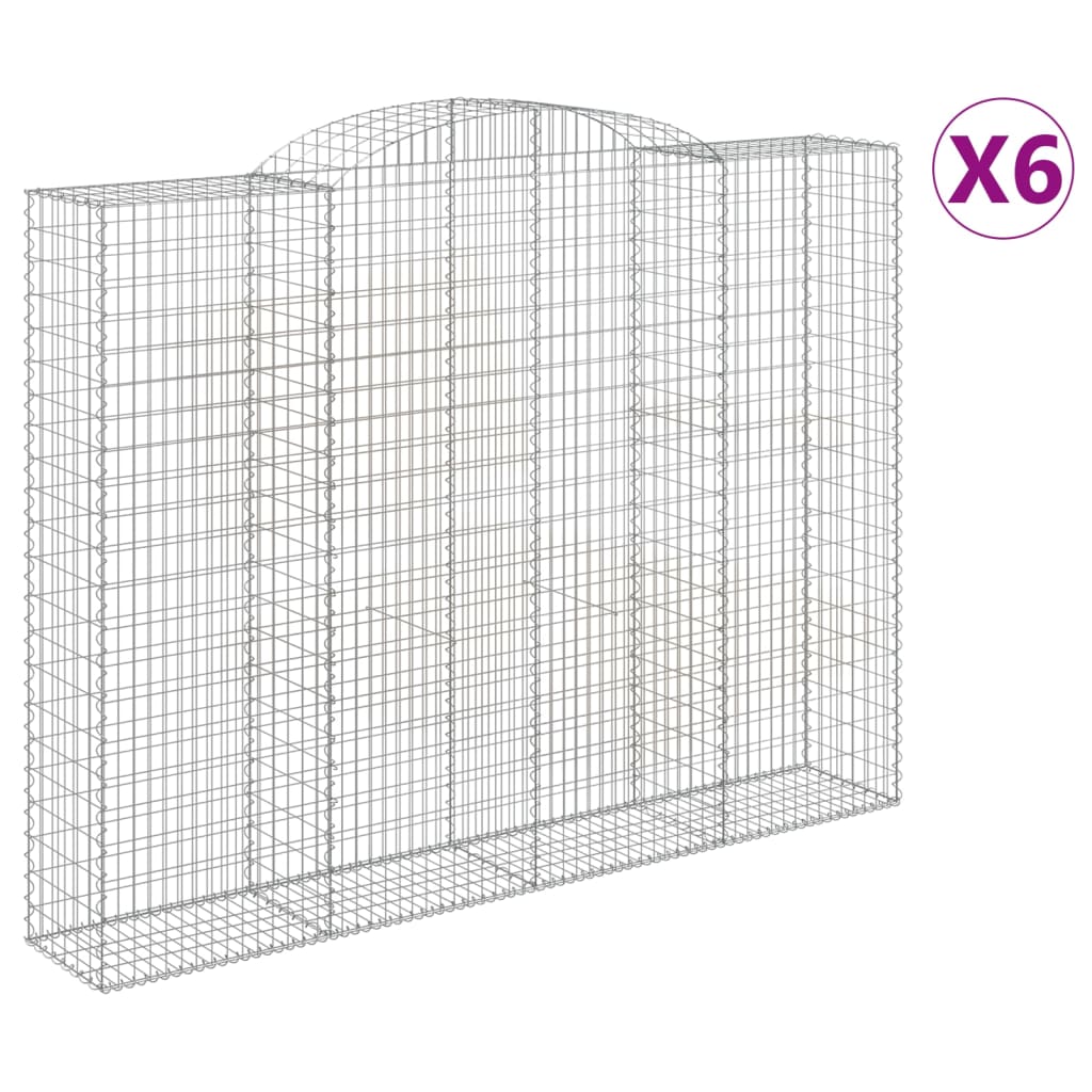 Lučne gabionske košare 6 kom 300x50x220/240cm pocinčano željezo