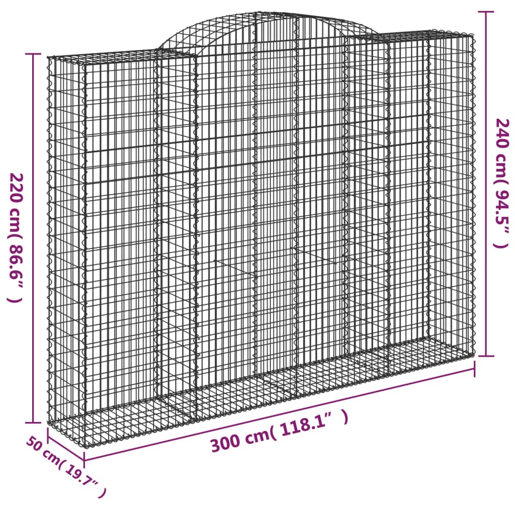 Lučne gabionske košare 13kom 300x50x220/240cm pocinčano željezo