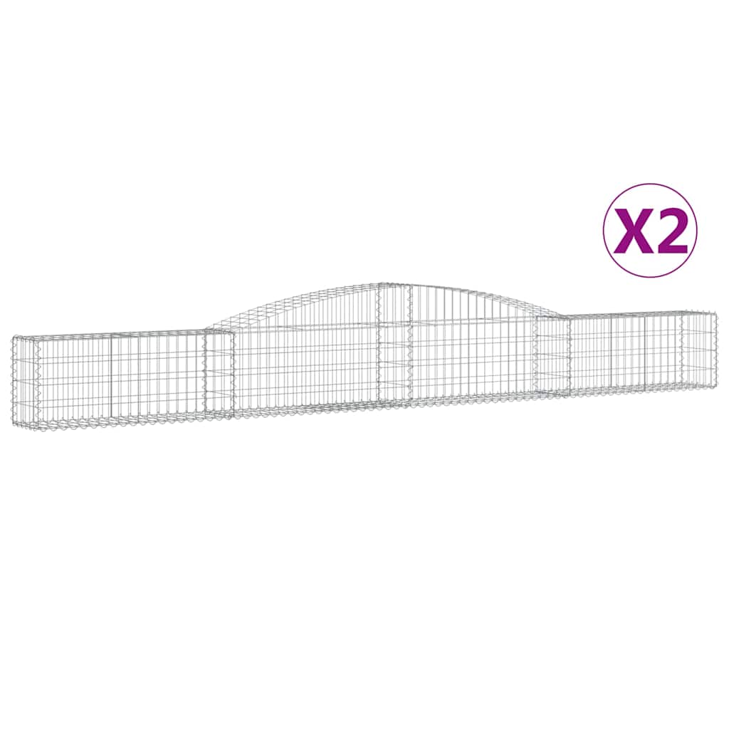 Lučne gabionske košare 2 kom 400x30x40/60 cm pocinčano željezo