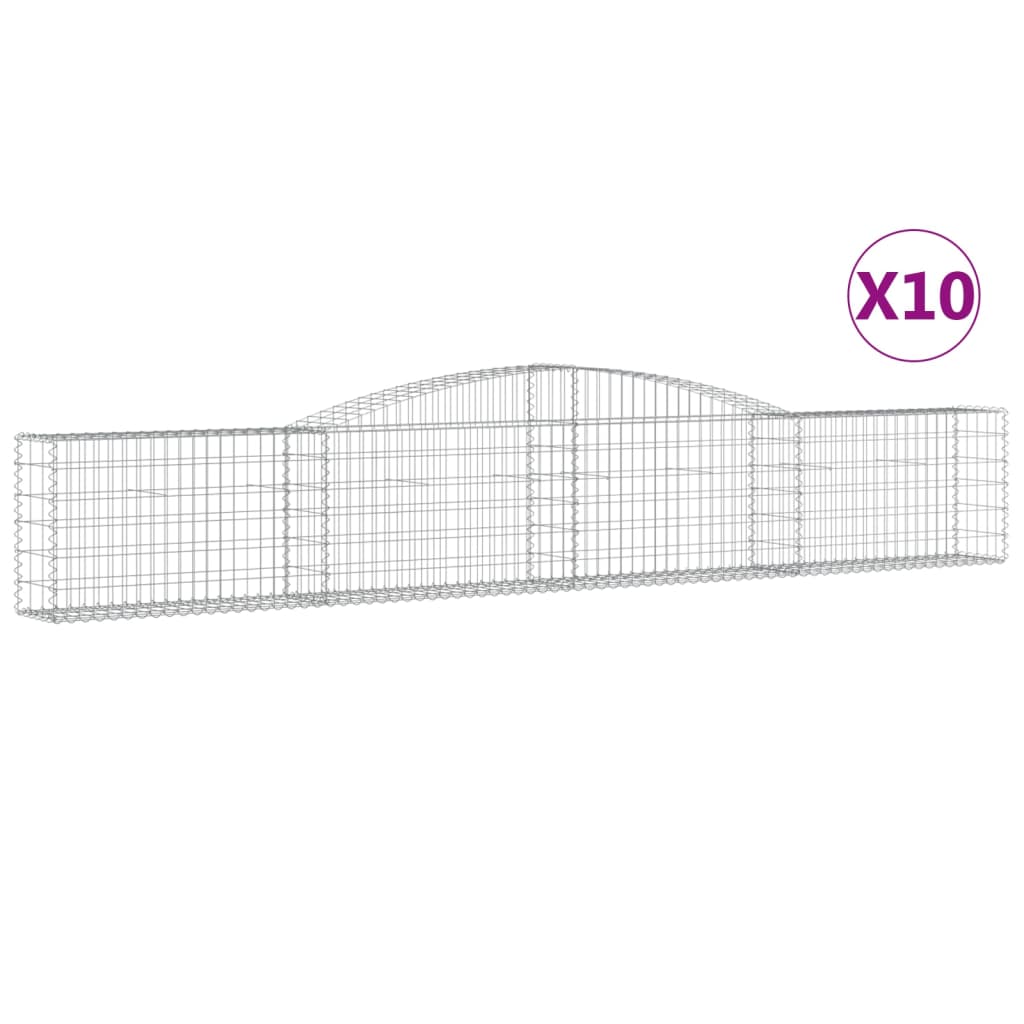 Lučne gabionske košare 10 kom 400x30x60/80 cm pocinčano željezo