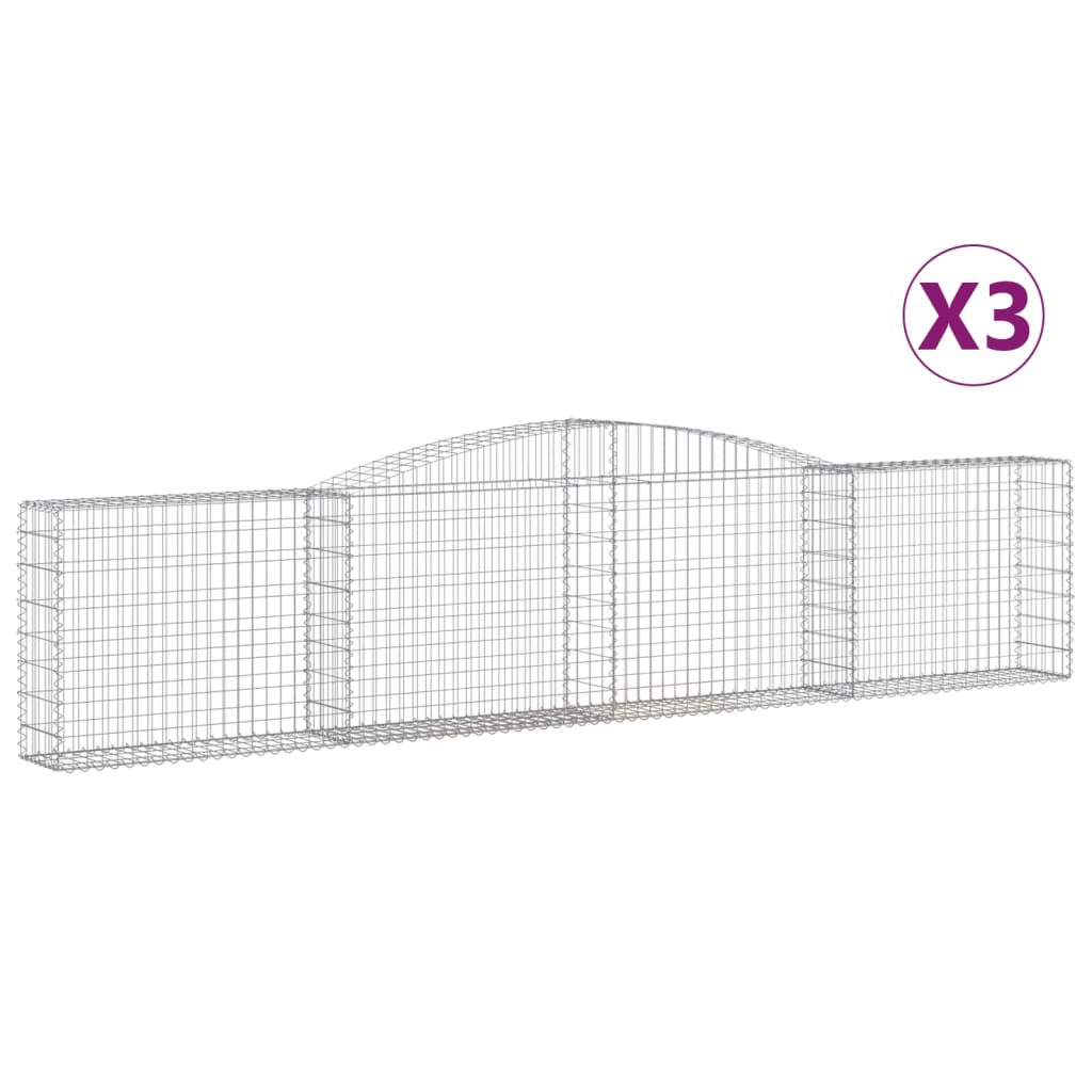 Lučne gabionske košare 3 kom 400x30x80/100 cm pocinčano željezo