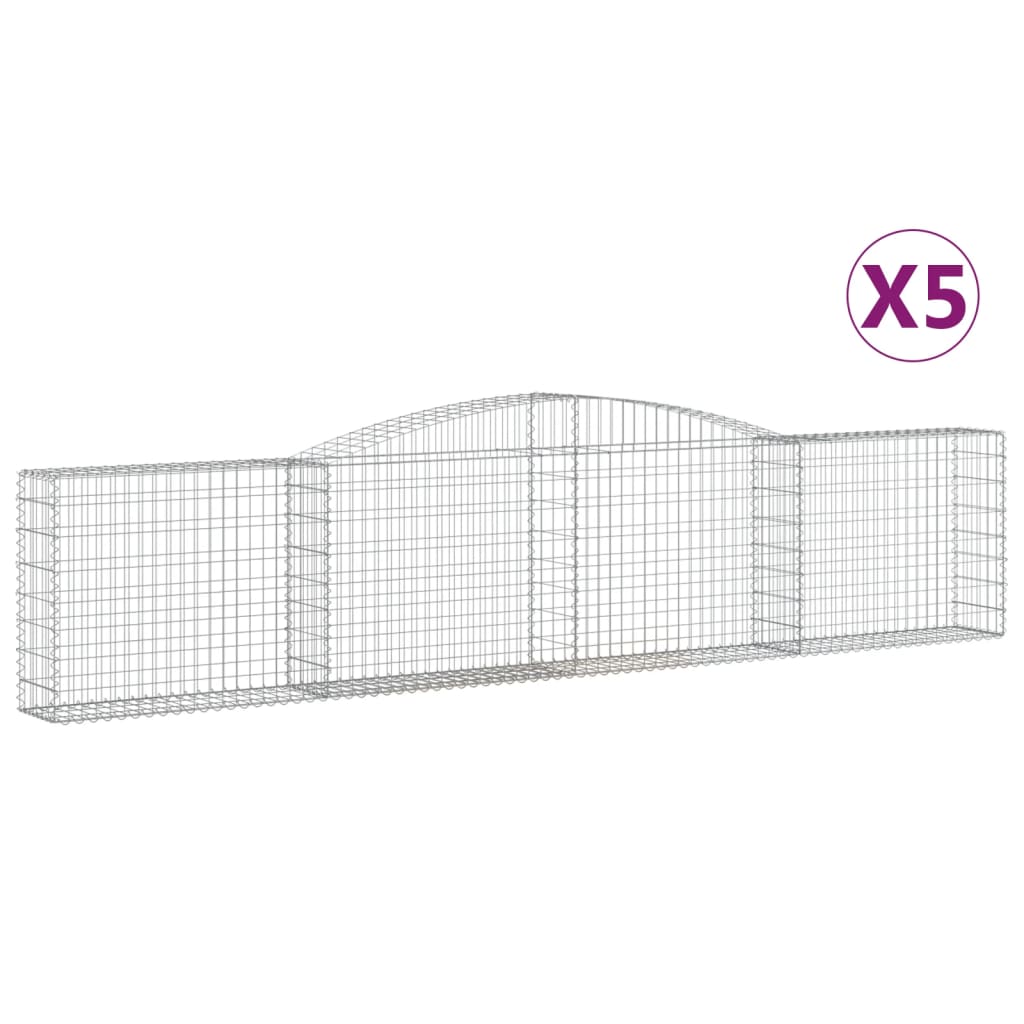 Lučne gabionske košare 5 kom 400x30x80/100 cm pocinčano željezo