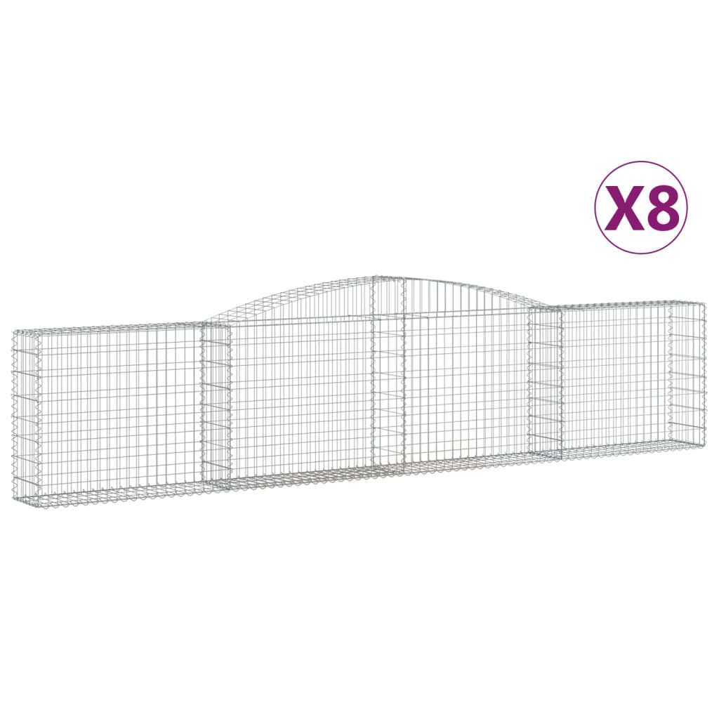 Lučne gabionske košare 8 kom 400x30x80/100 cm pocinčano željezo