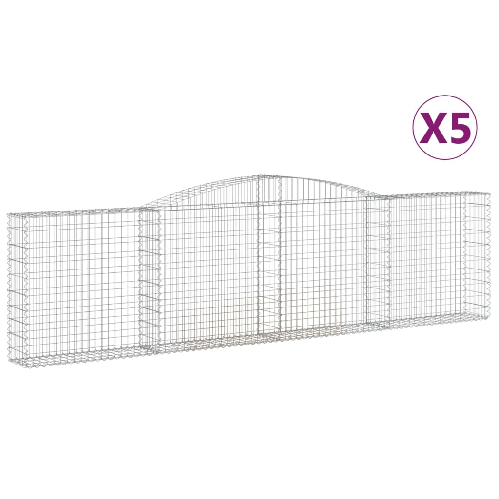 Lučne gabionske košare 5 kom 400x30x100/120cm pocinčano željezo