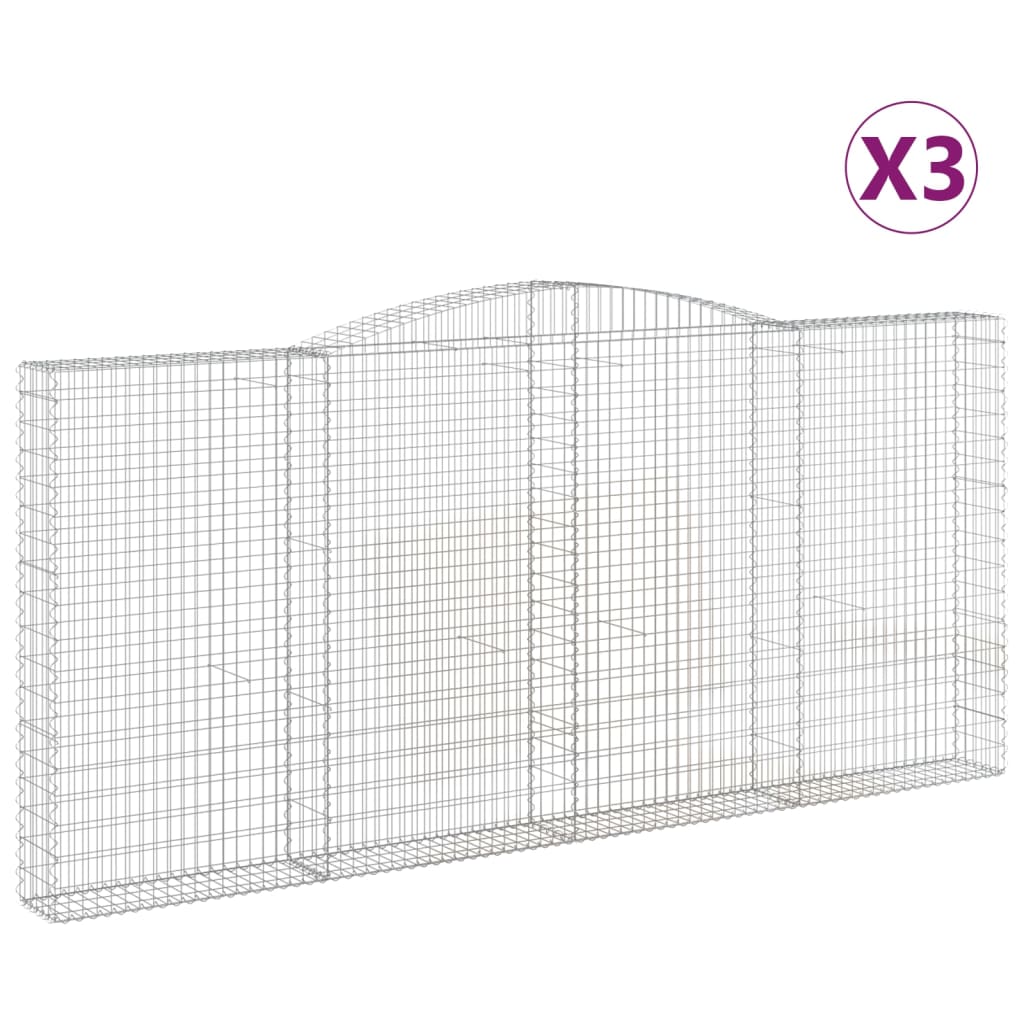 Lučne gabionske košare 3 kom 400x30x180/200cm pocinčano željezo