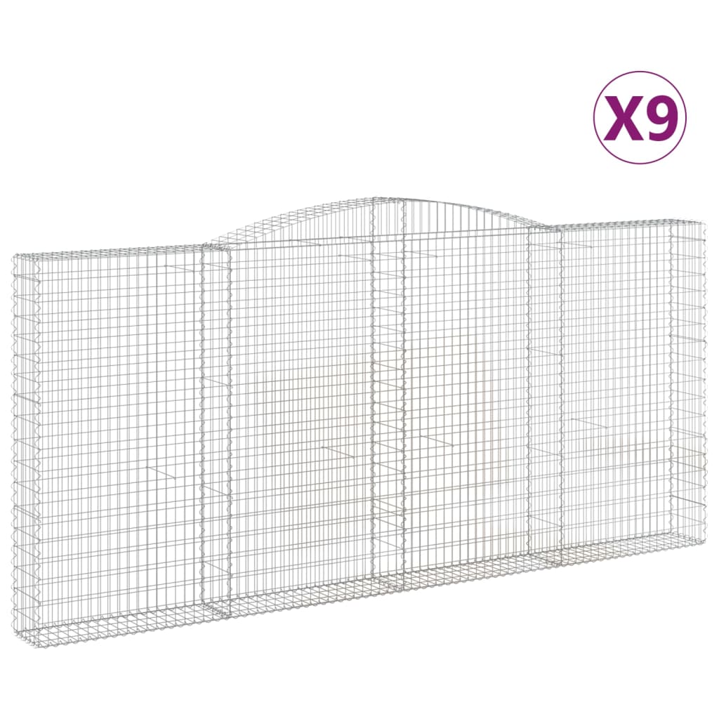 Lučne gabionske košare 9 kom 400x30x180/200cm pocinčano željezo