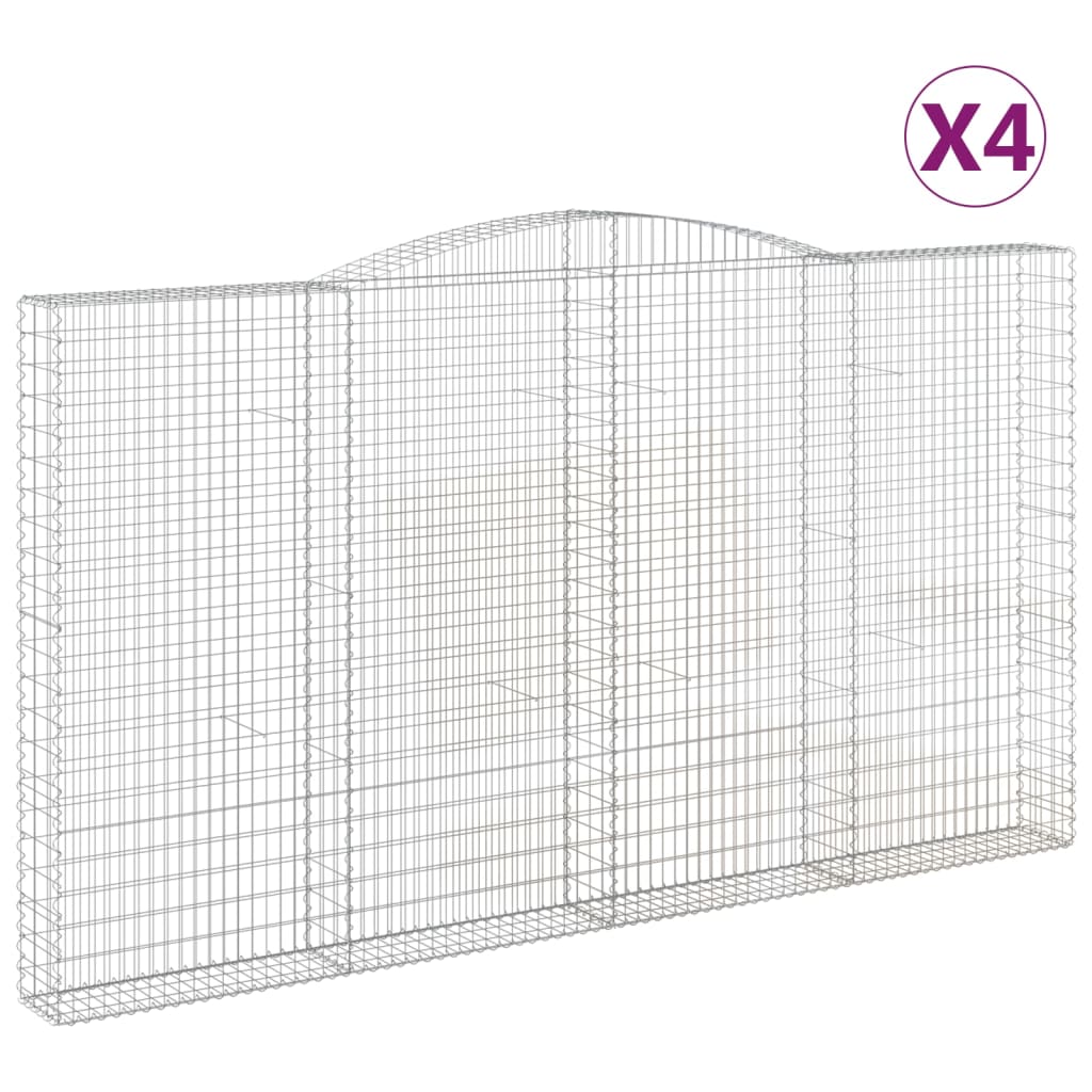 Lučne gabionske košare 4 kom 400x30x220/240cm pocinčano željezo