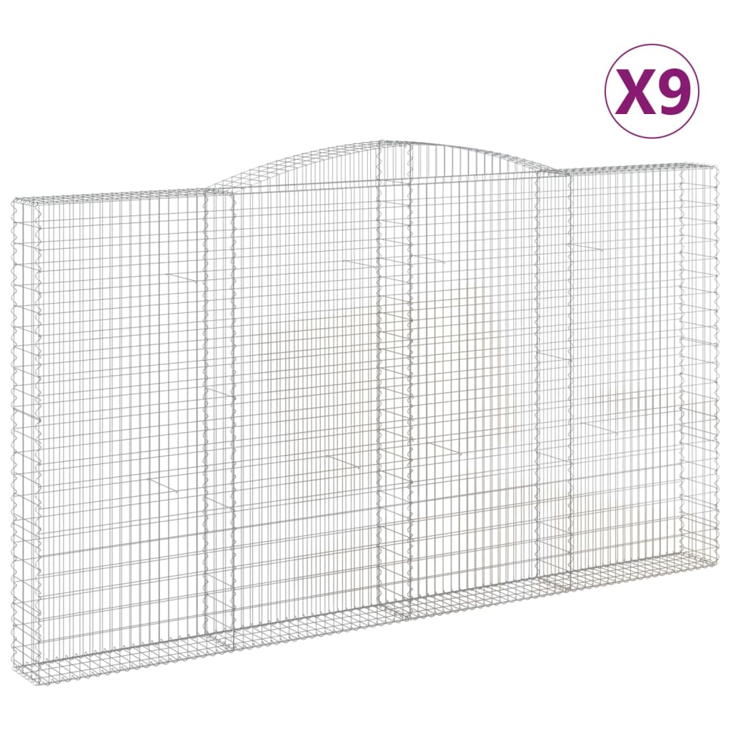 Lučne gabionske košare 9 kom 400x30x220/240cm pocinčano željezo
