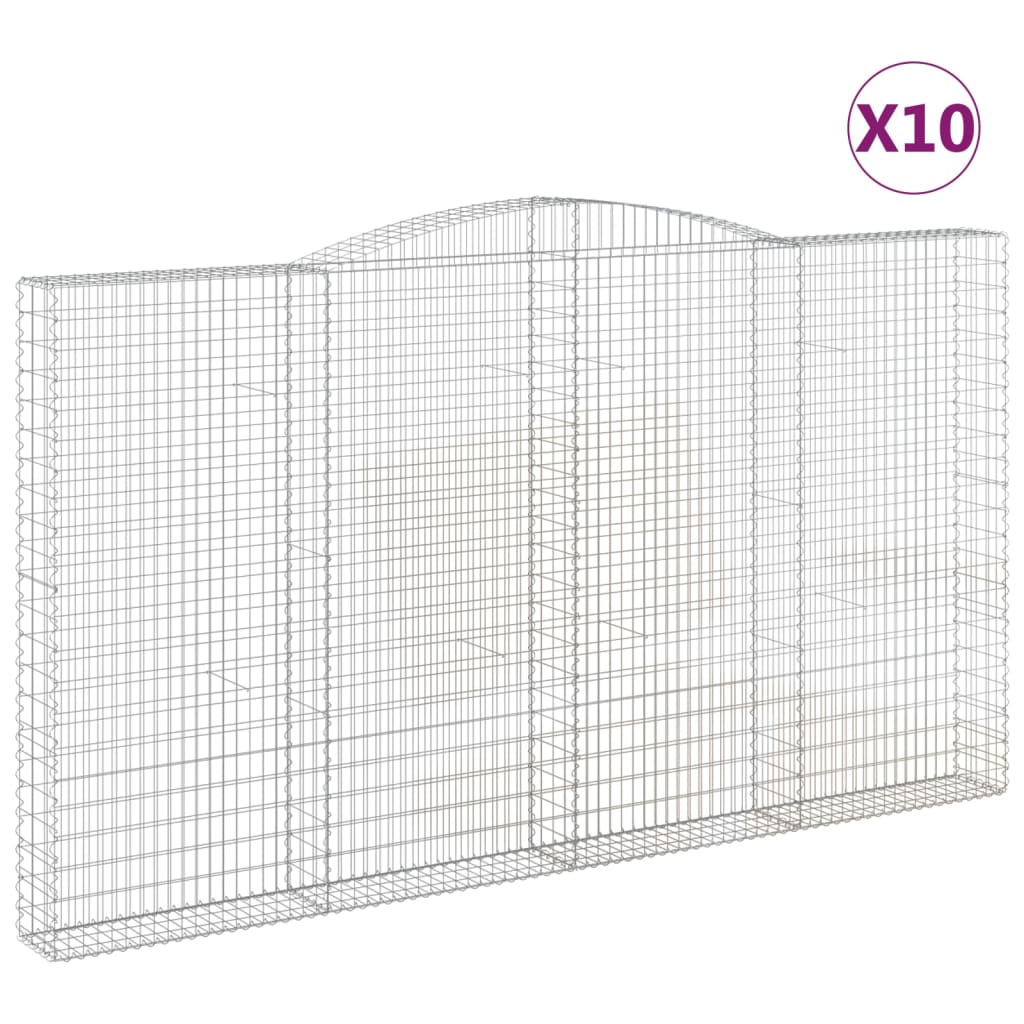 Lučne gabionske košare 10kom 400x30x220/240cm pocinčano željezo
