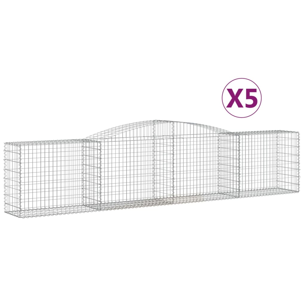 Lučne gabionske košare 5 kom 400x50x80/100 cm pocinčano željezo