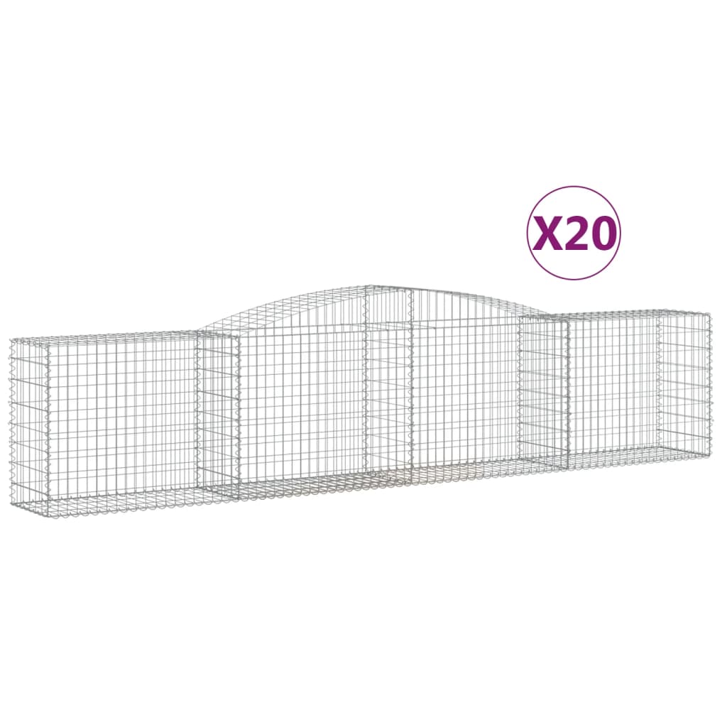 Lučne gabionske košare 20 kom 400x50x80/100cm pocinčano željezo