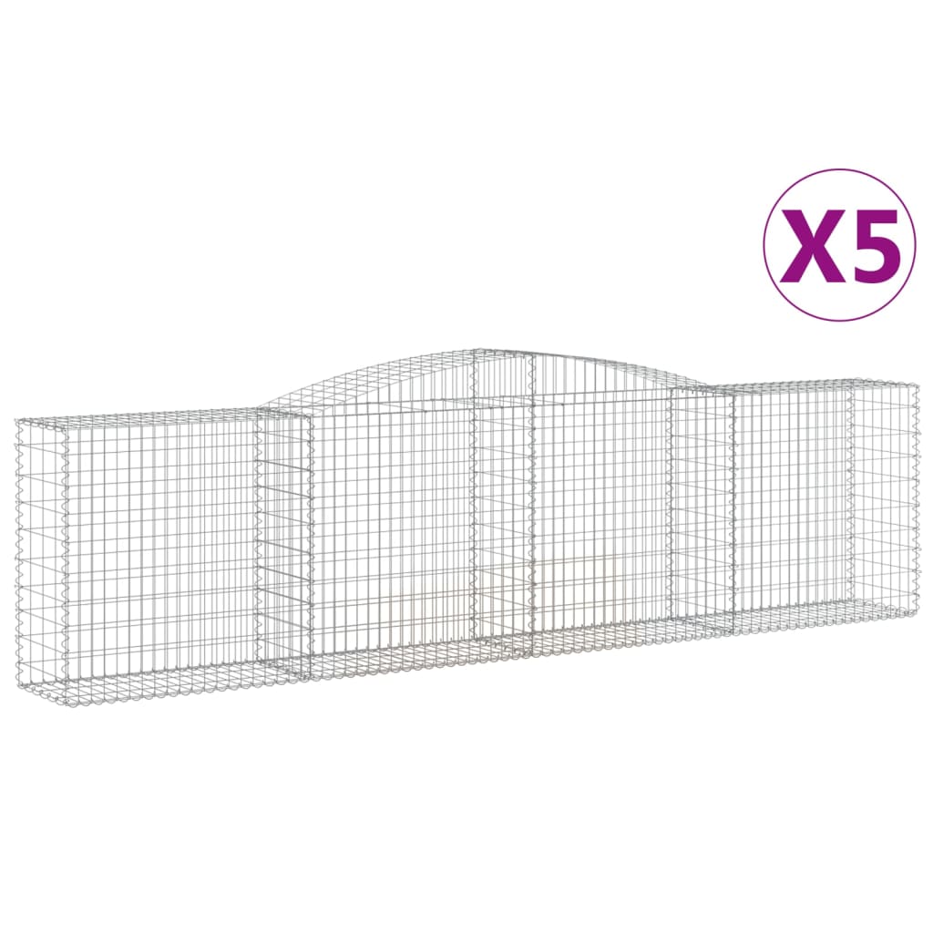 Lučne gabionske košare 5 kom 400x50x100/120cm pocinčano željezo