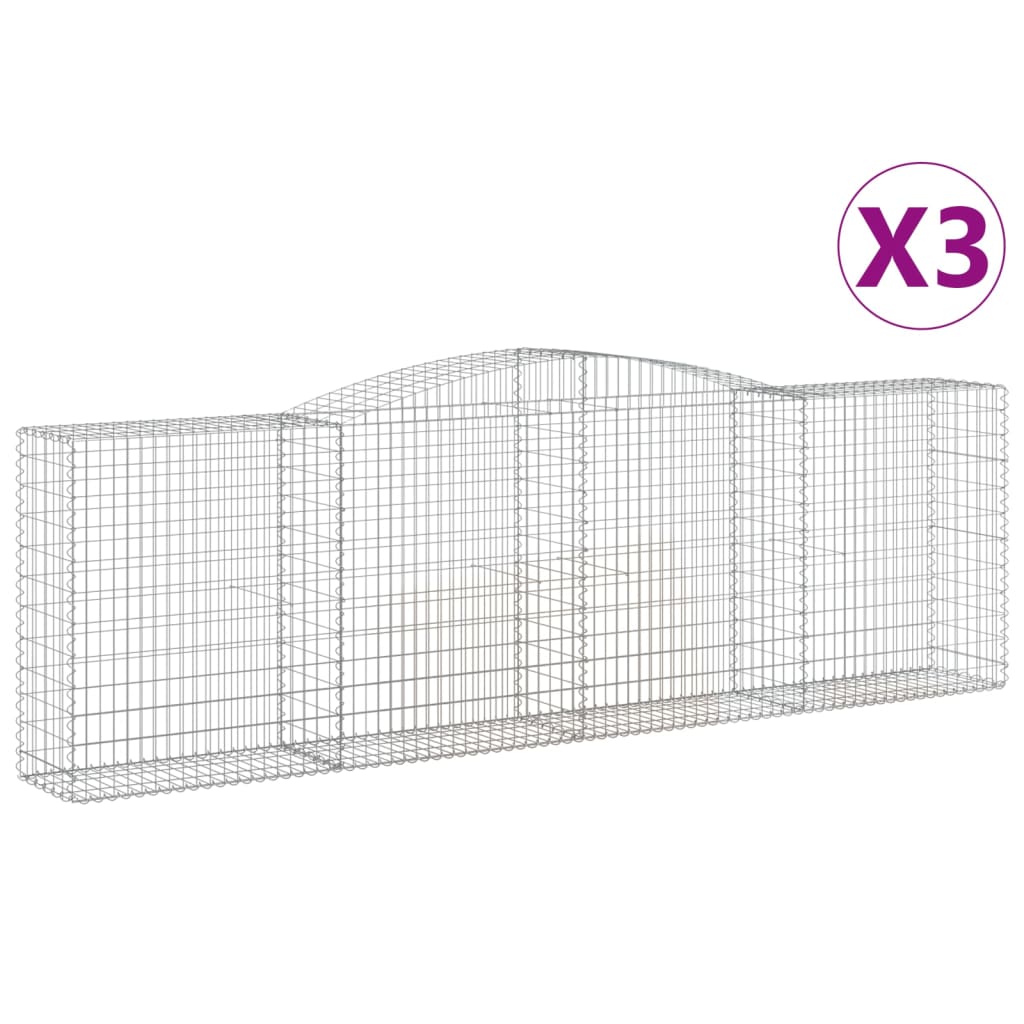 Lučne gabionske košare 3 kom 400x50x120/140cm pocinčano željezo