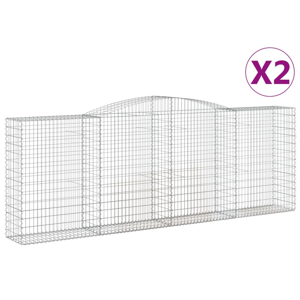 Lučne gabionske košare 2 kom 400x50x140/160cm pocinčano željezo