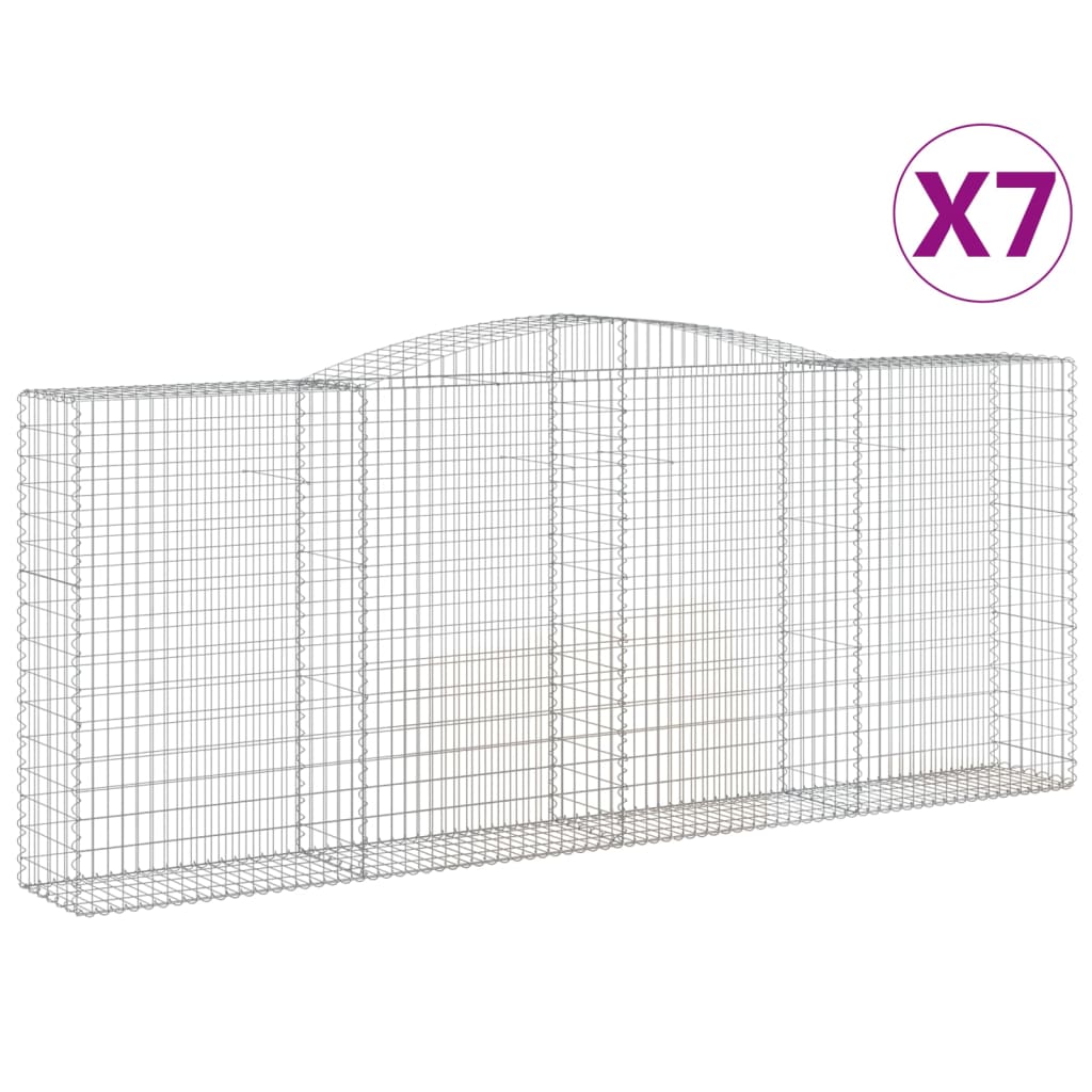 Lučne gabionske košare 7 kom 400x50x160/180cm pocinčano željezo