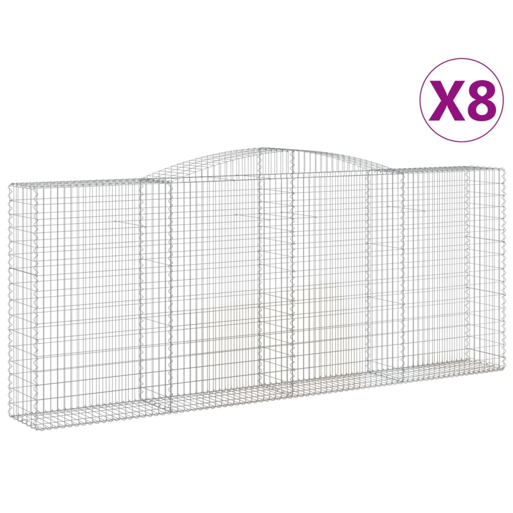 Lučne gabionske košare 8 kom 400x50x160/180cm pocinčano željezo
