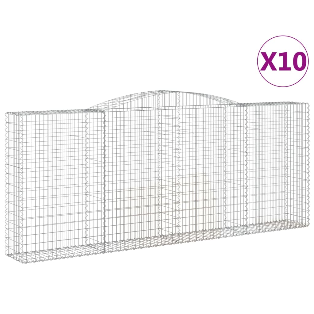 Lučne gabionske košare 10kom 400x50x160/180cm pocinčano željezo