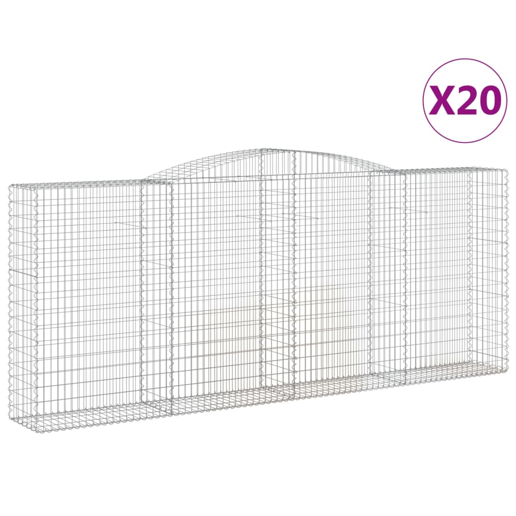 Lučne gabionske košare 20kom 400x50x160/180cm pocinčano željezo