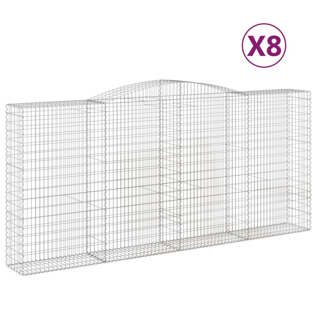 Lučne gabionske košare 8 kom 400x50x180/200cm pocinčano željezo