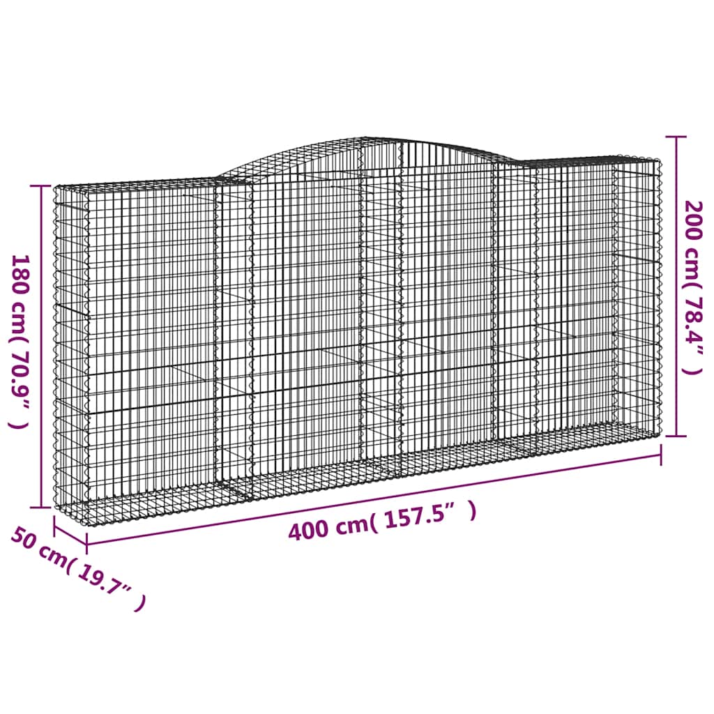 Lučne gabionske košare 10kom 400x50x180/200cm pocinčano željezo