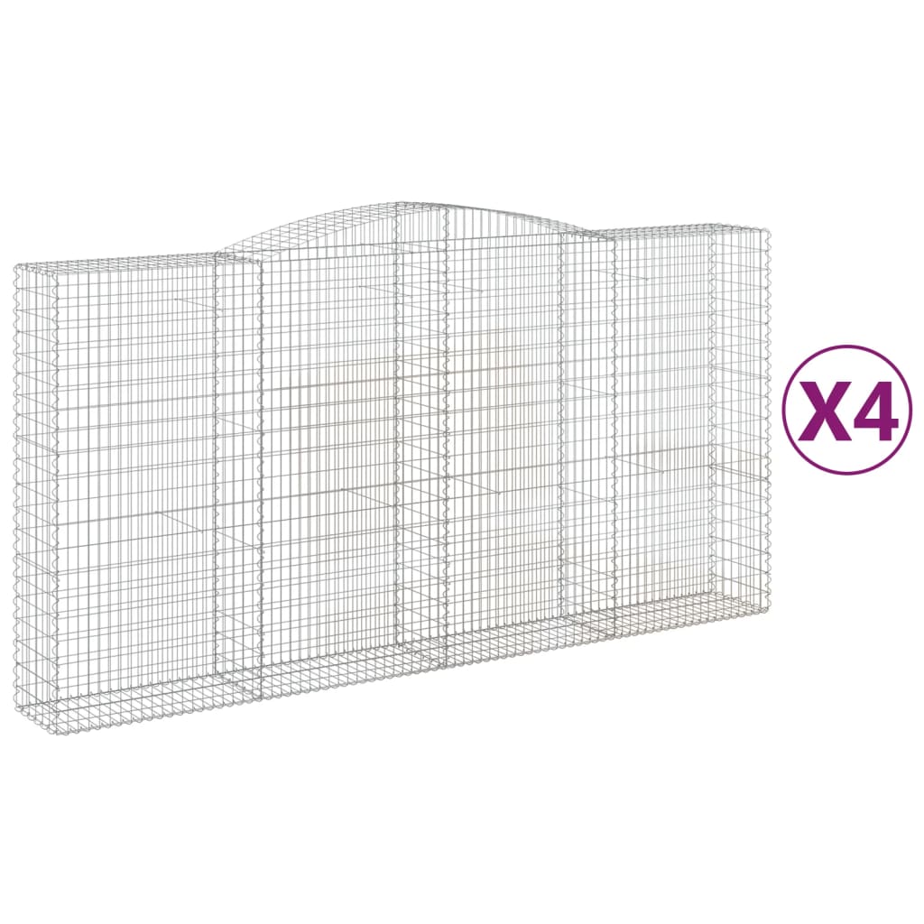 Lučne gabionske košare 4 kom 400x50x200/220cm pocinčano željezo