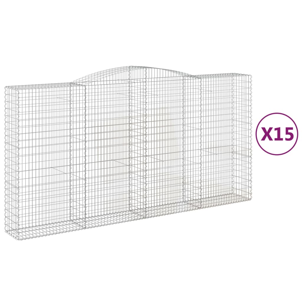 Lučne gabionske košare 15kom 400x50x200/220cm pocinčano željezo