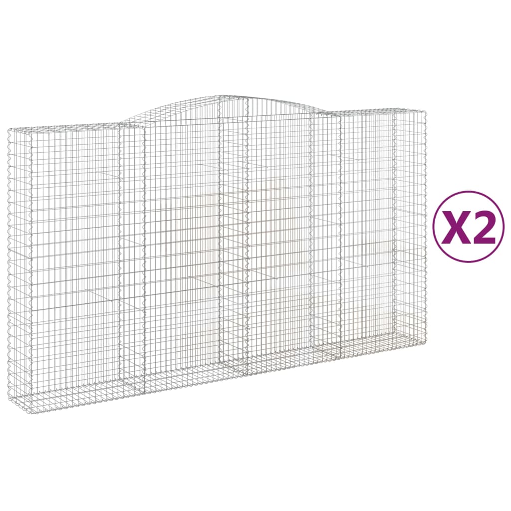 Lučne gabionske košare 2 kom 400x50x220/240cm pocinčano željezo