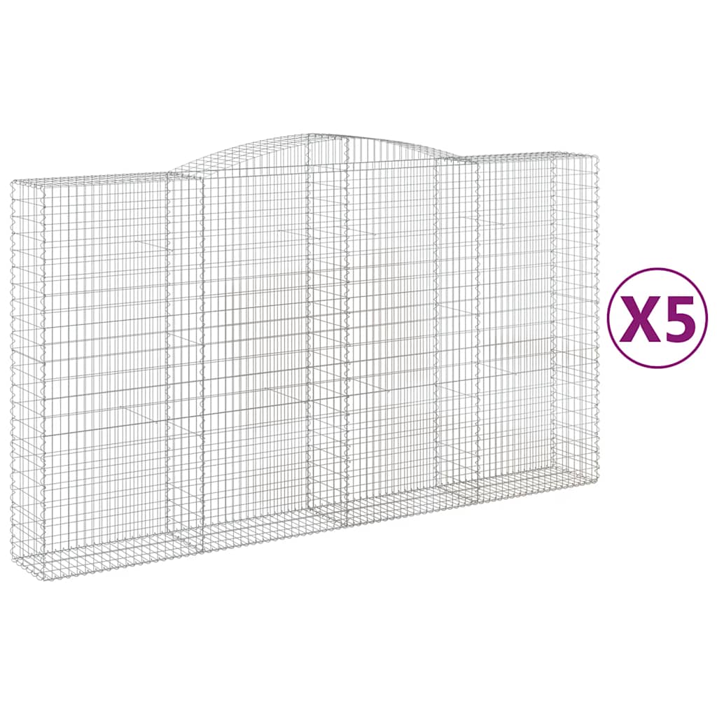 Lučne gabionske košare 5 kom 400x50x220/240cm pocinčano željezo