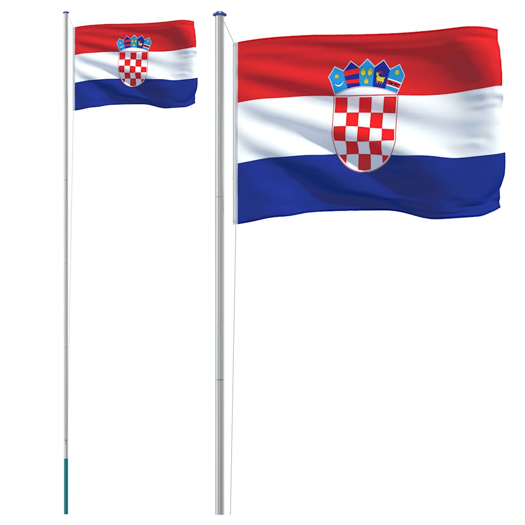 Hrvatska zastava i jarbol 6,08 m aluminijski