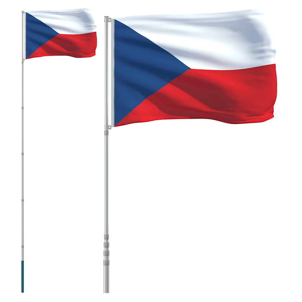 Češka zastava i jarbol 5,5 m aluminijska