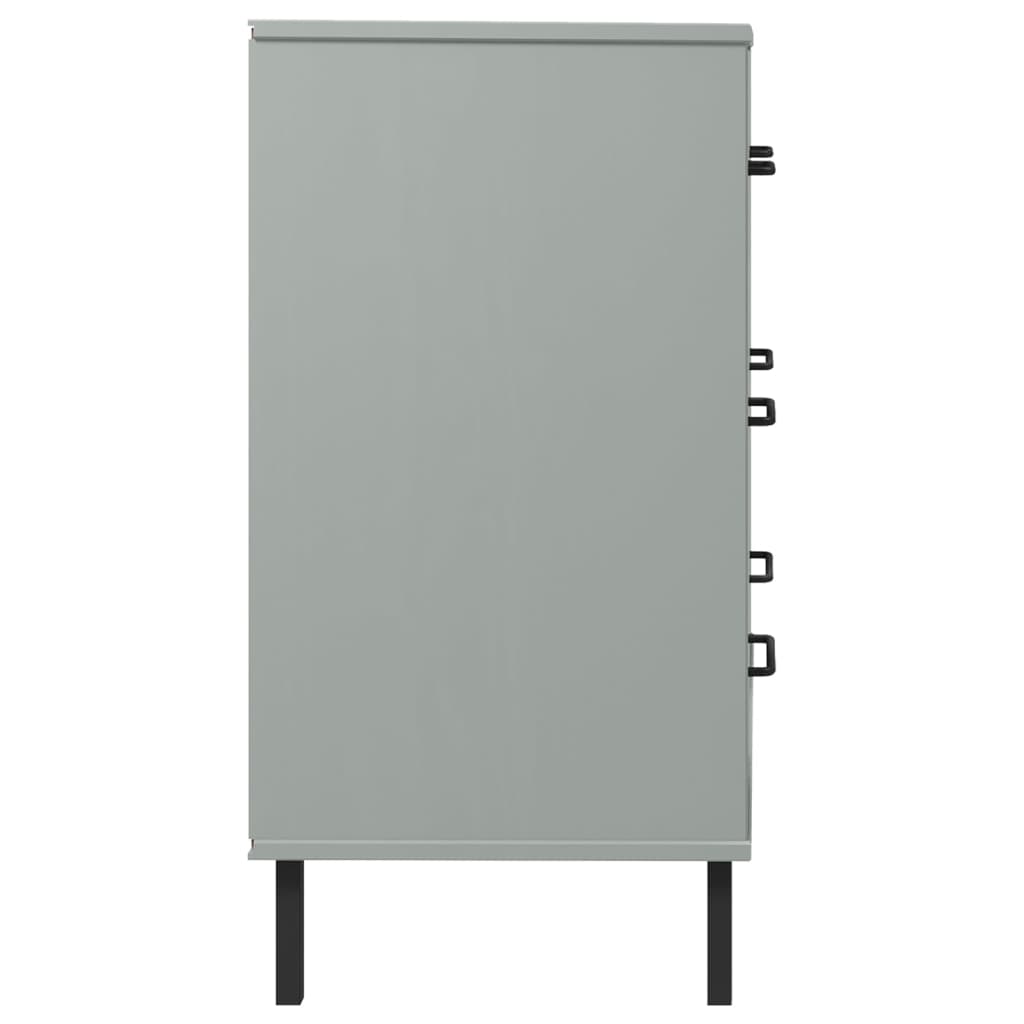 Komoda s 3 ladice siva 77 x 40 x 79,5 cm od masivnog drva OSLO