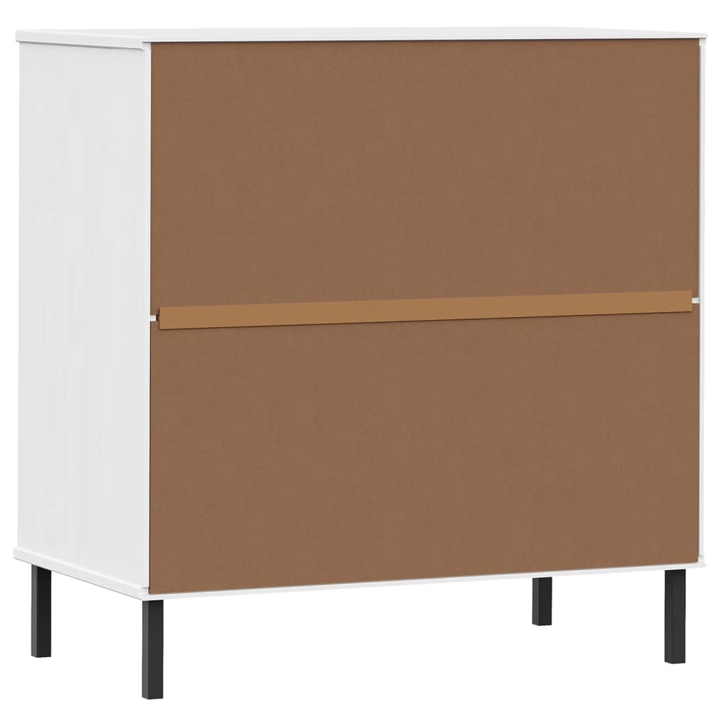 Komoda s 3 ladice bijela 77x40x79,5 cm od masivnog drva OSLO