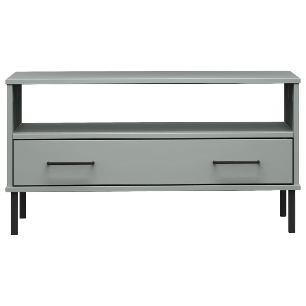 Stolić za kavu s metalnim nogama sivi 85x50x45 cm drveni OSLO