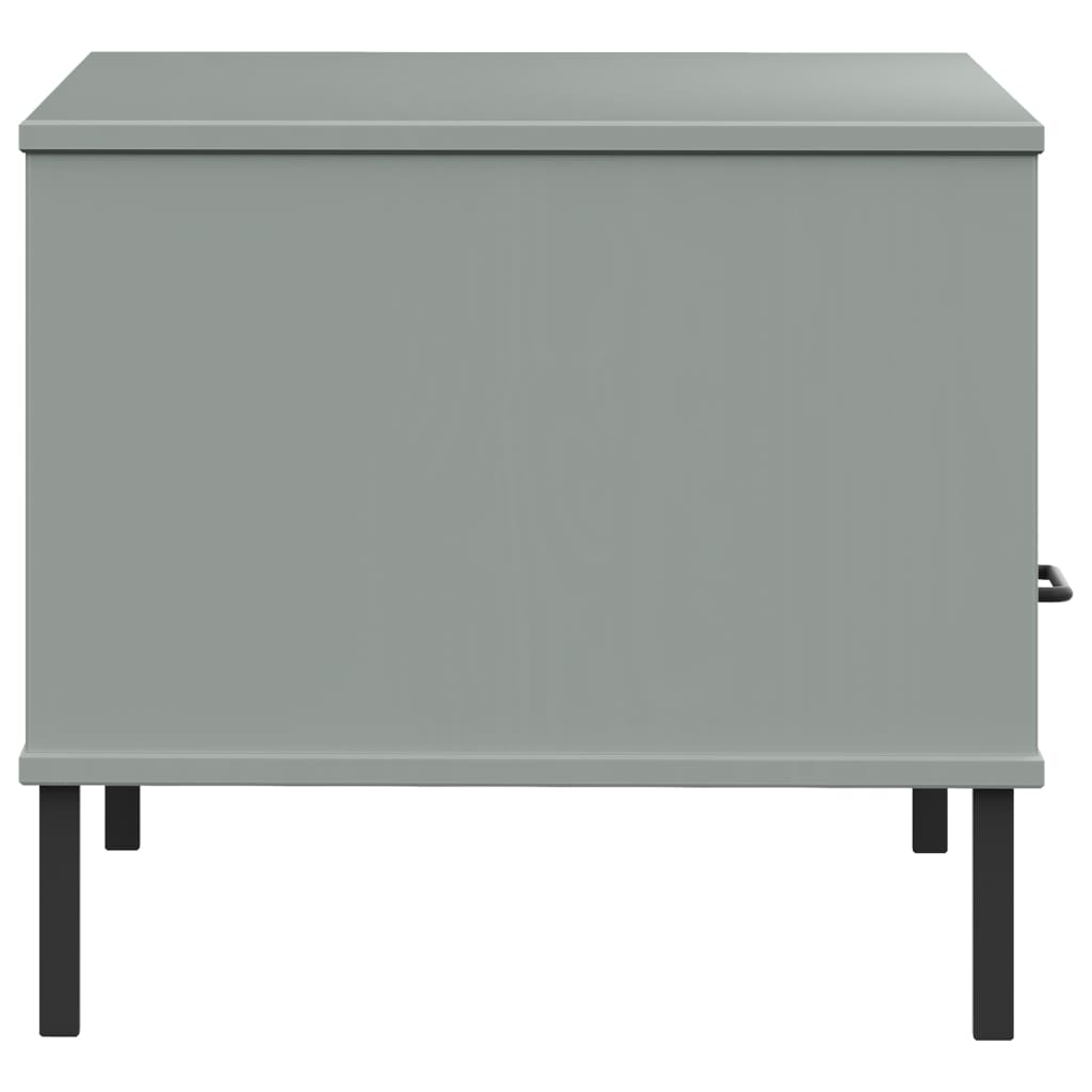 Stolić za kavu s metalnim nogama sivi 85x50x45 cm drveni OSLO