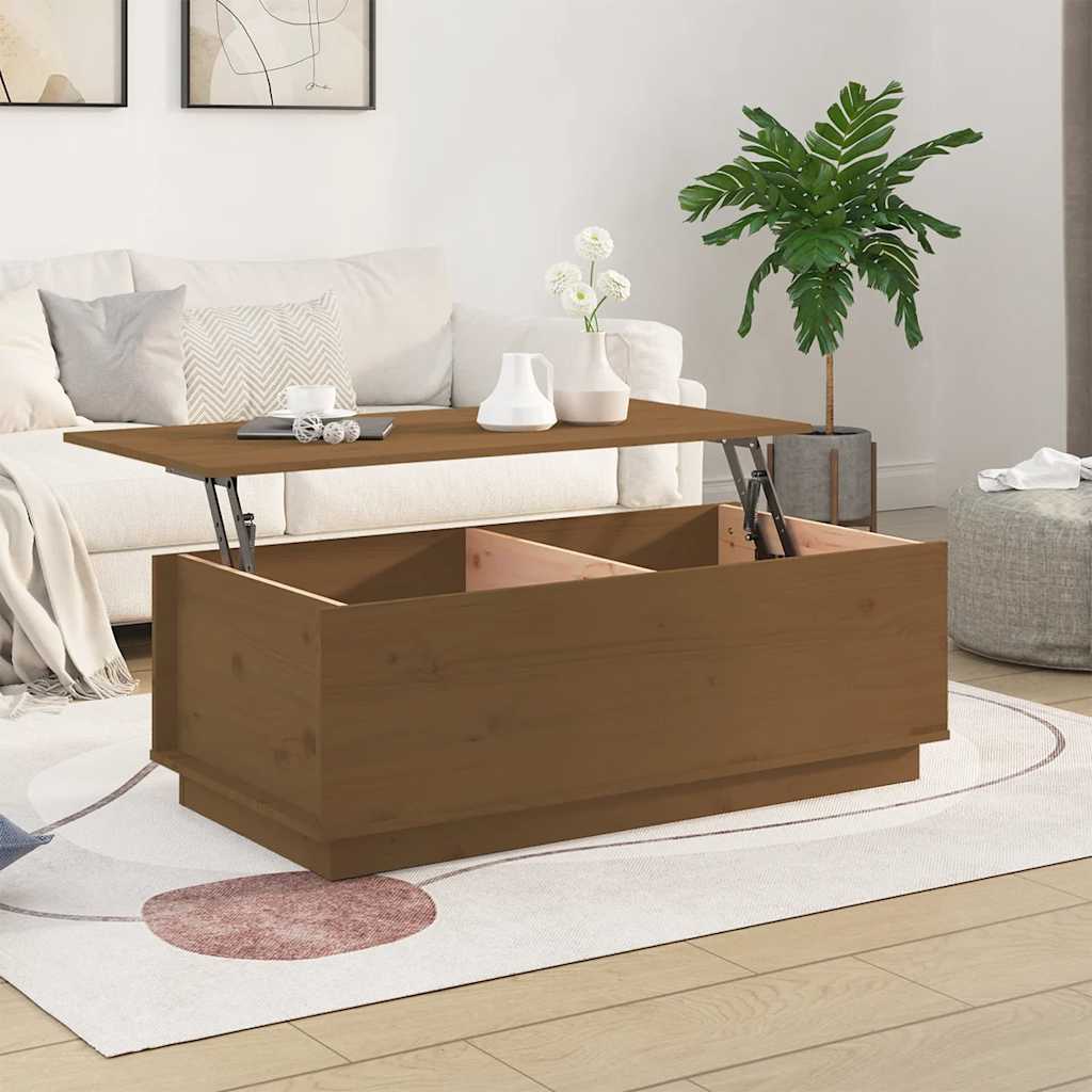 Stolić za kavu boja meda 100x50x35 cm od masivne borovine