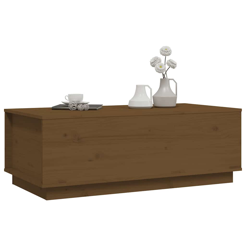 Stolić za kavu boja meda 100x50x35 cm od masivne borovine