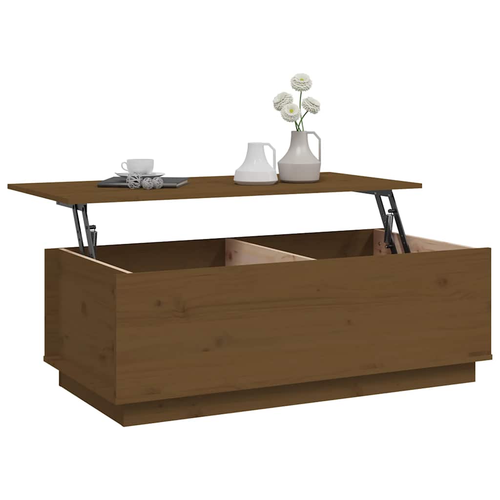 Stolić za kavu boja meda 100x50x35 cm od masivne borovine