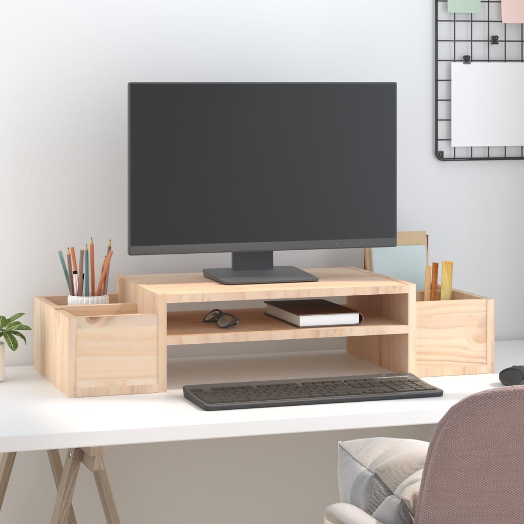 Stalak za monitor 70 x 27,5 x 15 cm od masivne borovine
