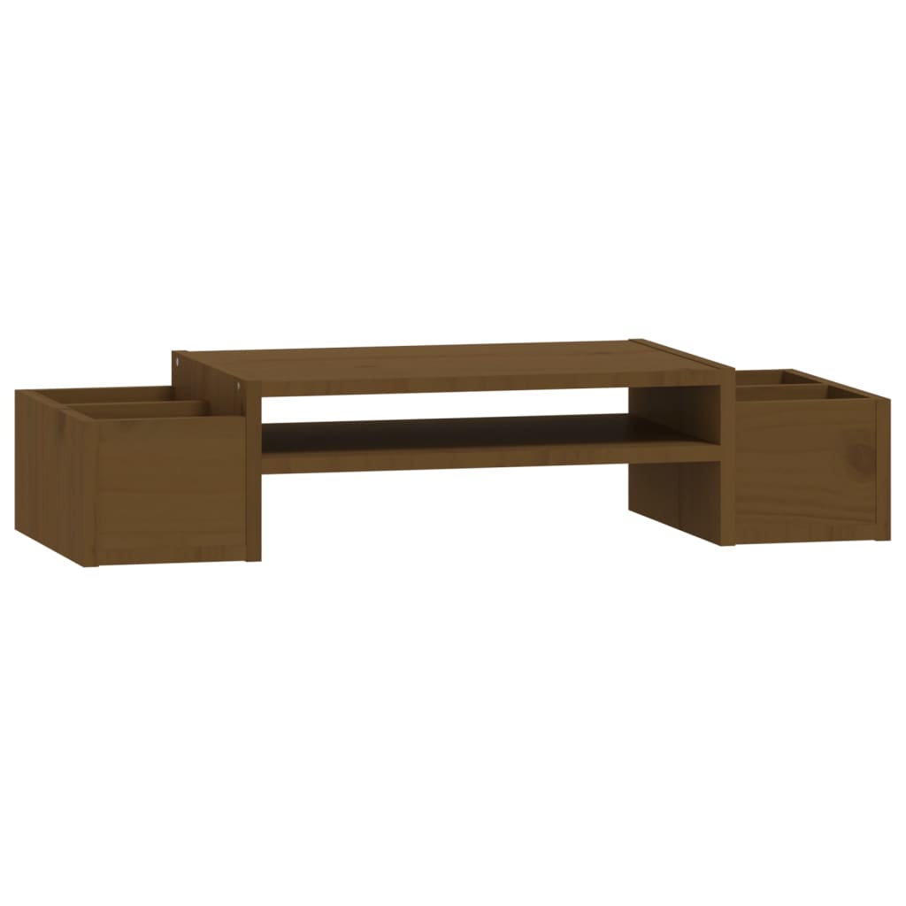Stalak za monitor boja meda 70x27,5x15 cm od masivne borovine