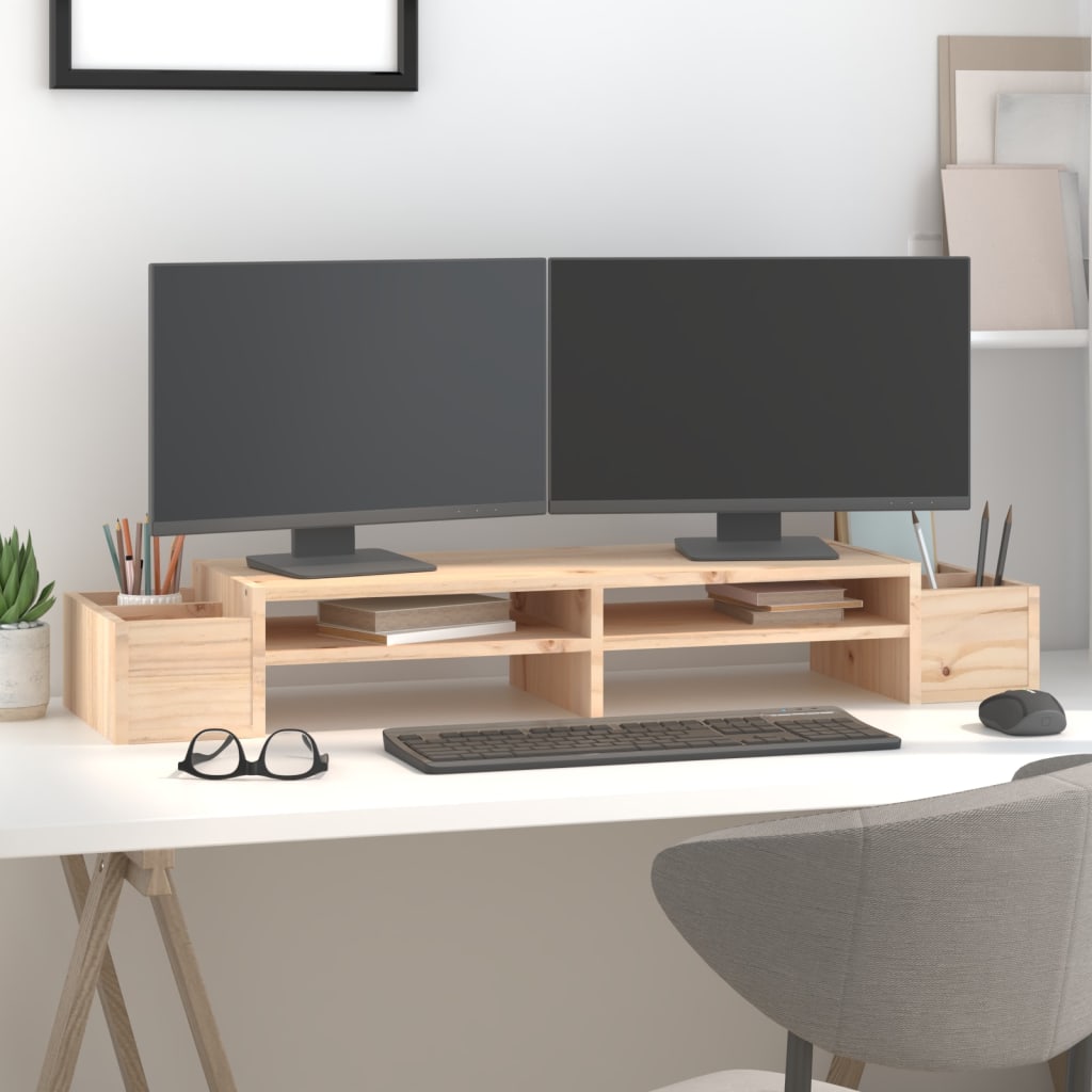 Stalak za monitor 100 x 27,5 x 15 cm od masivne borovine