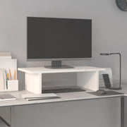 Stalak za monitor bijeli 50 x 27 x 15 cm od masivne borovine