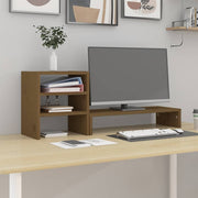 Stalak za monitor boja meda 81 x 20 x 30 cm od masivne borovine