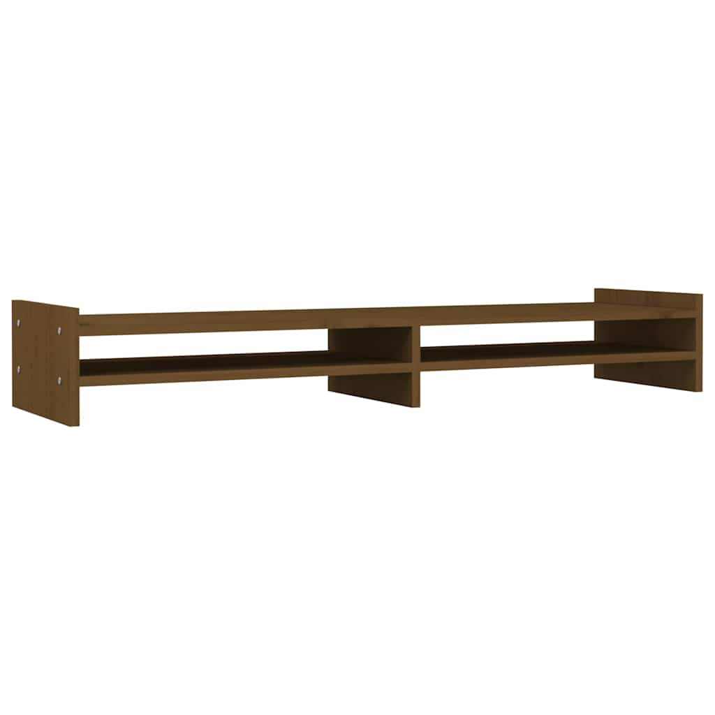 Stalak za monitor boja meda 100x27x15 cm od masivne borovine