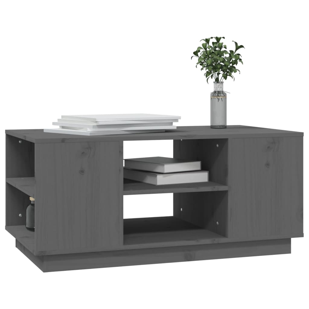 Stolić za kavu sivi 90 x 49 x 40,5 cm od masivne borovine
